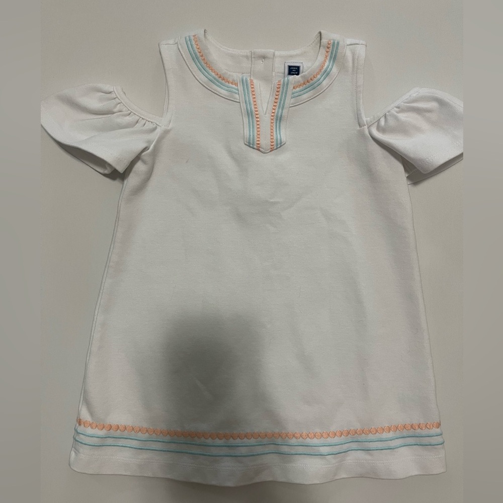Janie and Jack Baby Girl White Cold Shoulder Dress - Size 2T)